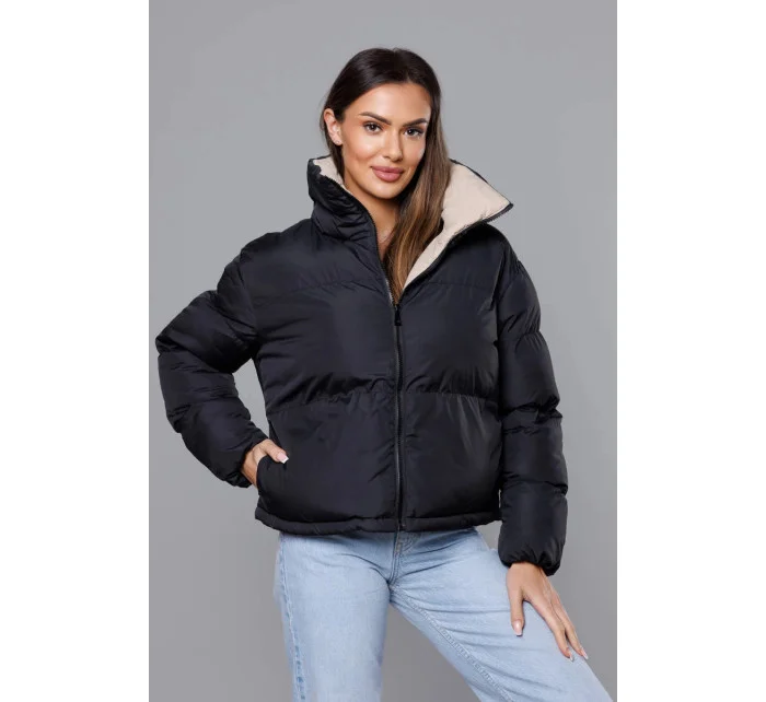 Černá bunda typu puffer pro přechodné období (5M3115-392)
