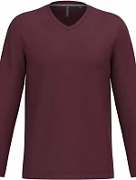 Kariban K 358 Pánské tričko do V s dl. rukávem 20.K358 wine