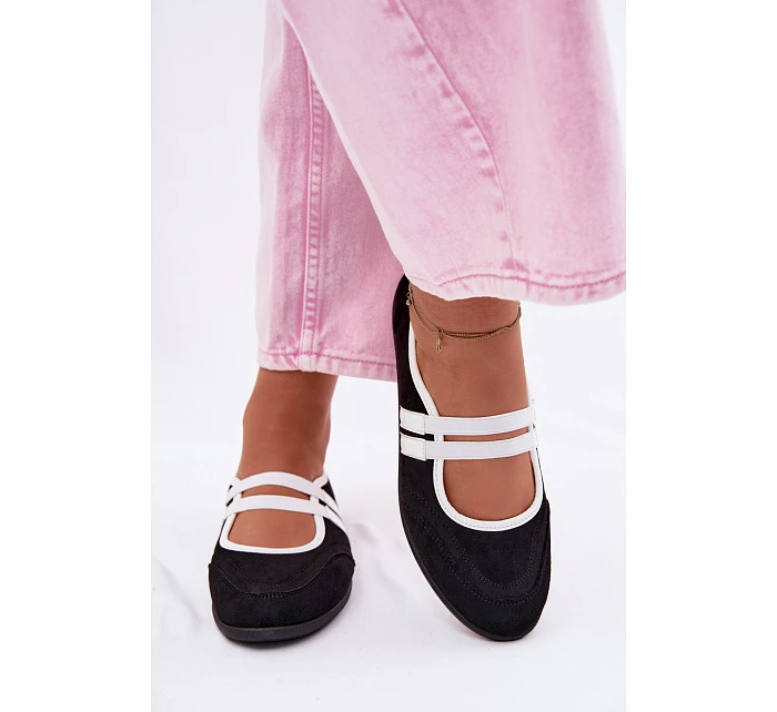 Sportovní baleríny s elastickými pásky Černé Donatella