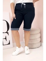 Dámské bavlněné šortky 9016 tmavě modré - Kesi