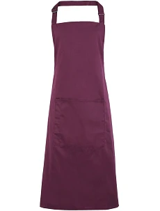 Premier PR 154 Zástěra s laclem a kapsou na břiše "Colours" 39.0154 aubergine