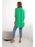 Halenka s prodlouženým zadním dílem jasně zelená