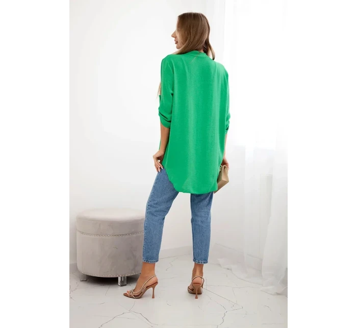 Halenka s prodlouženým zadním dílem jasně zelená