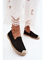 Dámské krajkové espadrilky z látky Černé Candessa Dámské krajkové espadrilky z látky Černé Candessa