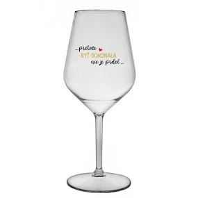 ...PRETOŽE BYŤ DOKONALÁ NIE JE PRDEL... - priehľadný nerozbitný pohár na víno 470 ml ...PRETOŽE BYŤ DOKONALÁ NIE JE PRDEL... - priehľadný nerozbitný pohár na víno 470 ml