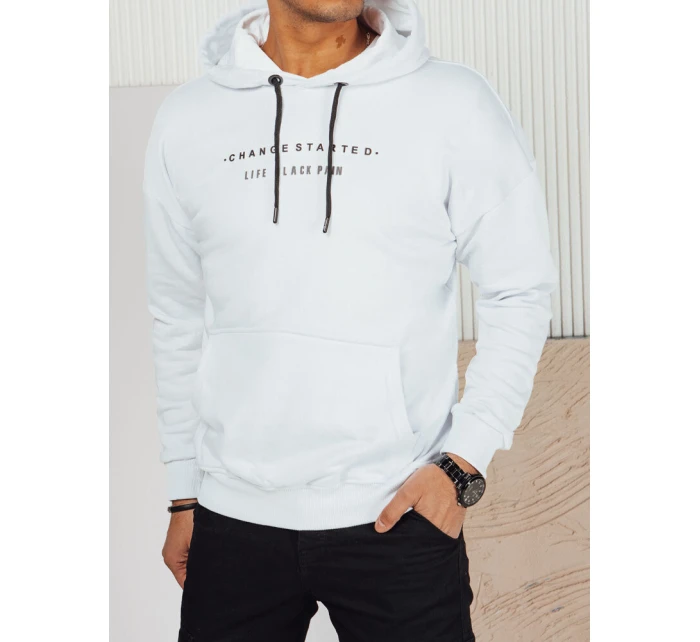 Pánská bílá mikina s potiskem Dstreet model 21976144 - FashionStreet Pánská bílá mikina s potiskem Dstreet model 21976144 - FashionStreet