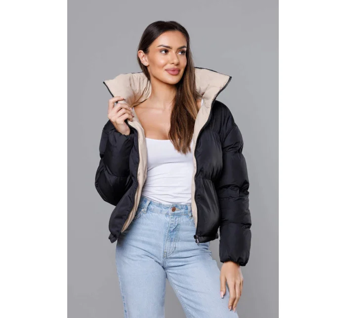 Černá bunda typu puffer pro přechodné období (5M3115-392)