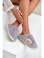 Dámské chlupaté pantofle s medvědem šedé Fiorinella Dámské chlupaté pantofle s medvědem šedé Fiorinella