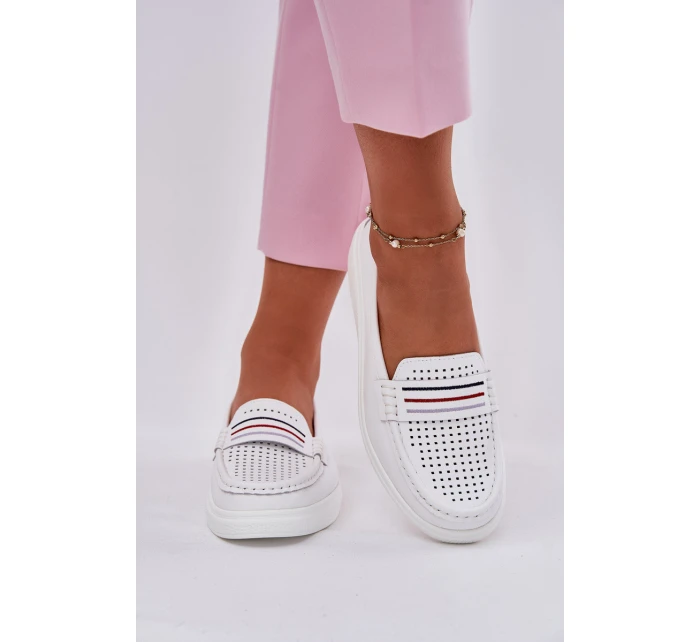 Dámské Kožené Mokasíny Bílé model 21696947 - EVENTO Dámské Kožené Mokasíny Bílé model 21696947 - EVENTO