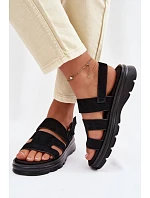 Dámské sandály semišové Big Star model 22064154 Černé - Big Star Shoes Dámské sandály semišové Big Star model 22064154 Černé - Big Star Shoes