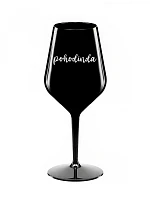 POHODINDA - černá nerozbitná sklenice na víno 470 ml