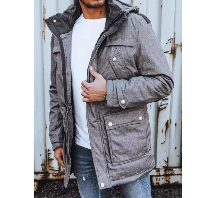 Pánská zimní bunda šedá model 21966652 - Dstreet