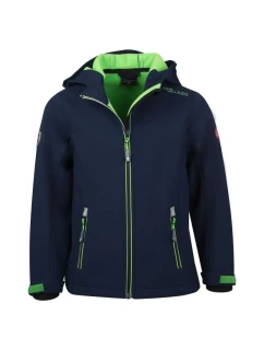 TrollKids Dětská softshellová bunda Trollfjord Jacket navy/light green s reflexními prvky navy blue (161-120)