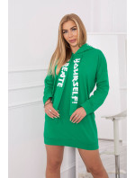 Oversize zelené šaty s kapucí