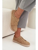 tenisky z přírodního semiše 314 béžové model 21712717 - Zazoo