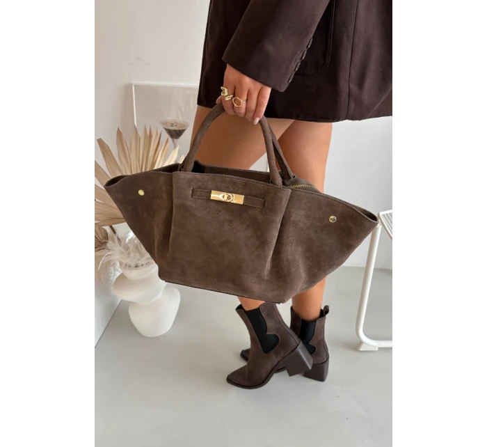 Kabelka z přírodního semiše tmavě béžová model 21721792 - Boto