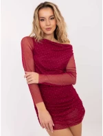 Sukienka MI SK model 21755200 bordowy - FPrice Sukienka MI SK model 21755200 bordowy - FPrice