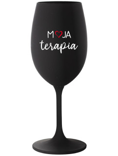 MOJA TERAPIA - černá sklenice na víno 350 ml