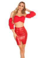 Sexy Leatherer look miniskirt Highwaist