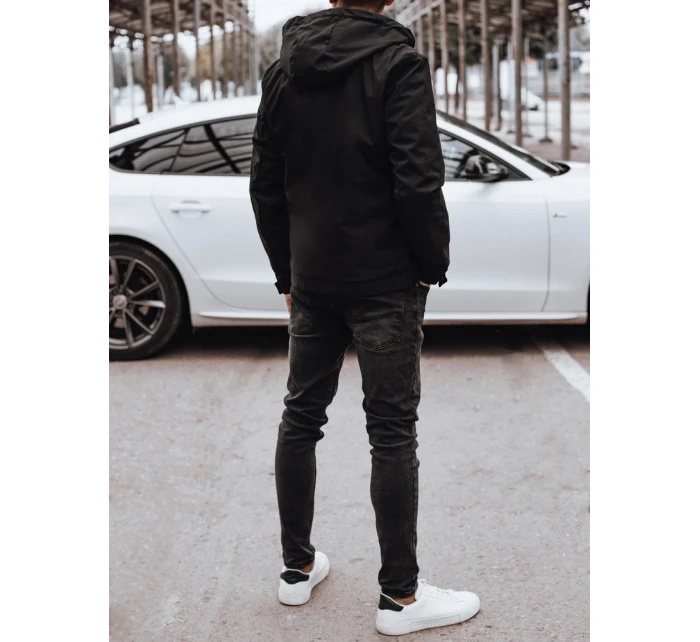 Pánská přechodná bunda s kapucí černá FashionStreet TX4915