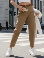 Dámské džíny s páskem mom fit tmavě béžové Dstreet model 21996294 - FashionStreet