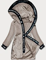 Dámská tenká bunda s ozdobným lemováním béžová (B8145-12)