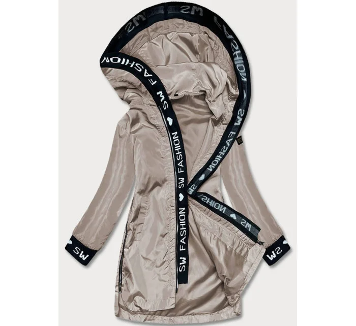 Tenká béžová dámská bunda s ozdobnou lemovkou (B8145-12) Tenká béžová dámská bunda s ozdobnou lemovkou (B8145-12)