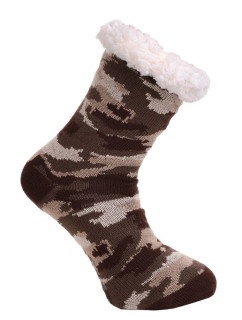 Protiskluzové ponožky Masker winter hnědé