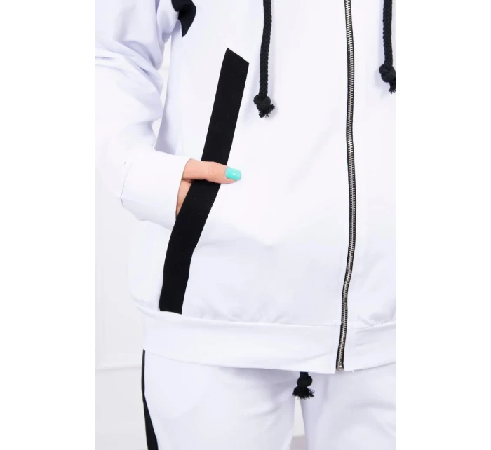 Pruhovaná sportovní souprava bílá