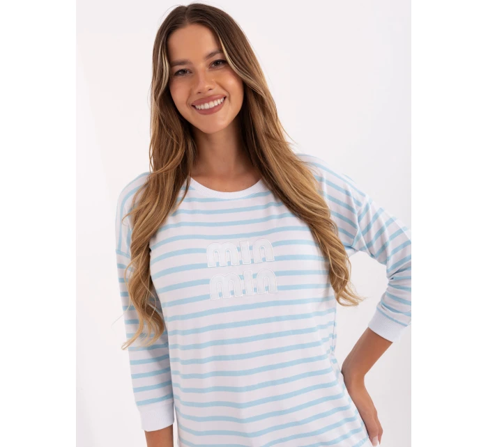 Bluzka RV BZ model 21319920 biało niebieski - FPrice Bluzka RV BZ model 21319920 biało niebieski - FPrice