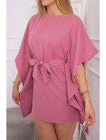 Šaty batwings Oversize tmavě růžové
