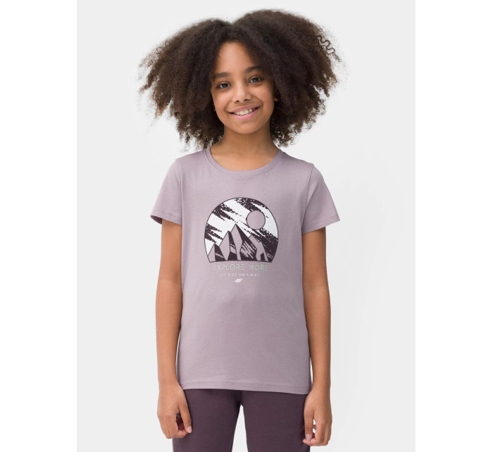 Dívčí tričko s potiskem 4FJSS23TTSHF389-52S fialové - 4F