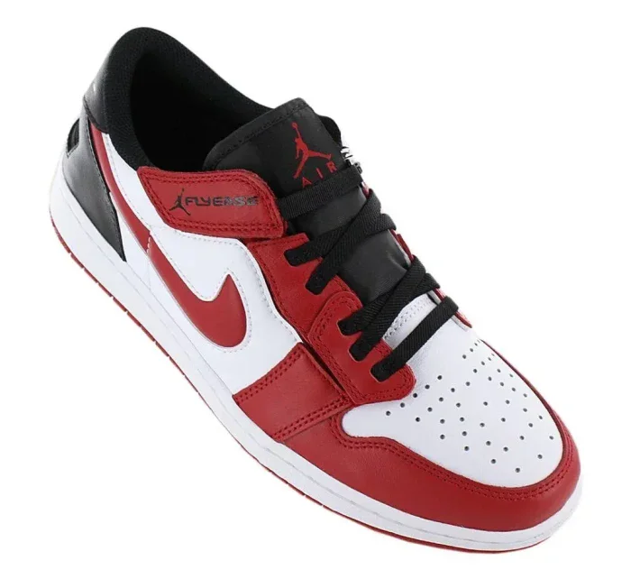 Pánské sportovní boty Air Jordan 1 Low FlyEase M DM1206-163 Červeno-bílá s černou - Nike Pánské sportovní boty Air Jordan 1 Low FlyEase M DM1206-163 Červeno-bílá s černou - Nike