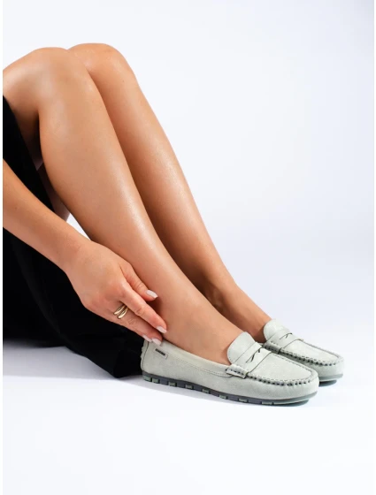 Originální dámské zelené mokasíny bez podpatku Originální dámské zelené mokasíny bez podpatku