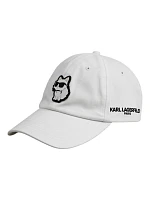 Kšiltovka Karl Lagerfeld Paris Choupette Strapback, bílá – L5WH7944 wht Kšiltovka Karl Lagerfeld Paris Choupette Strapback, bílá – L5WH7944 wht