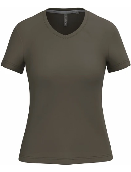 Kariban K 381 Dámské tričko s výstřihem do V 20.K381 dark khaki Kariban K 381 Dámské tričko s výstřihem do V 20.K381 dark khaki