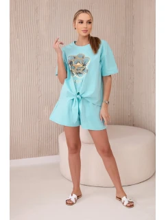 Sada s potiskem new punto halenkové + šortky mincovna