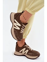 Dámské semišové tenisky na platformě Vinceza 41521 Hnědé