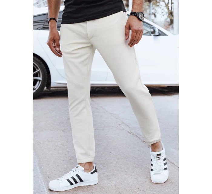 Pánské kalhoty Dstreet v barvě ecru UX4264 Pánské kalhoty Dstreet v barvě ecru UX4264