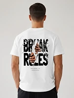 Pánské bavlněné tričko oversize s potiskem Break Rules černá NX4005R
