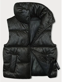 Krátká dámská vesta v khaki barvě se stojáčkem model 18844023 - S'WEST