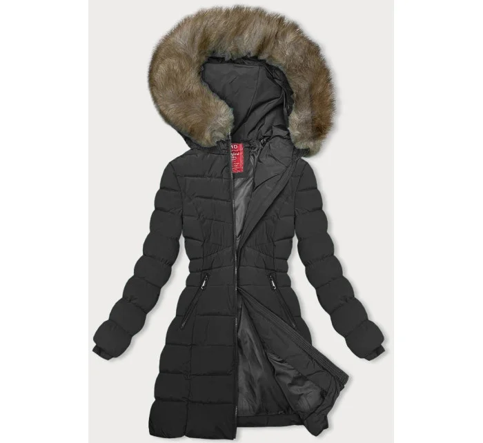 Černá péřová dámská zimní bunda (LHD-23032)