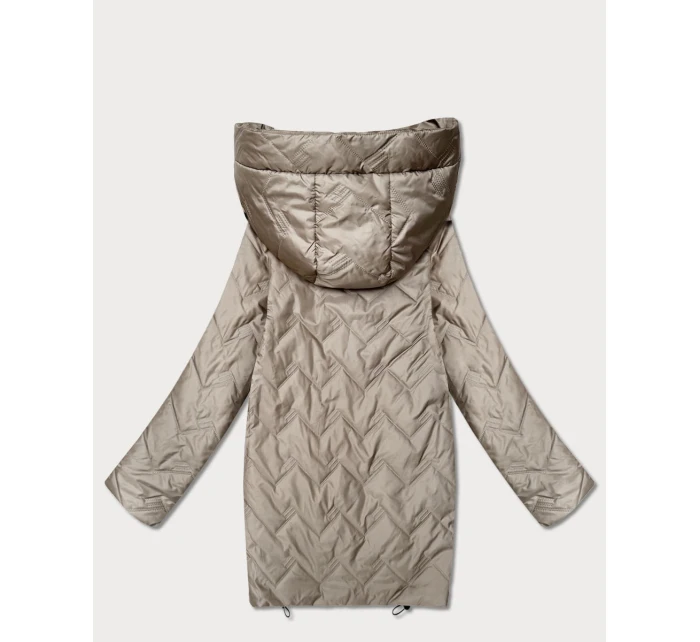 kurtka damska pikowana z kapturem Goodlookin beżowa model 22004004 - S'WEST