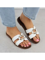 Dámské žabky s ornamentem bílé Sergio Leone SK077H