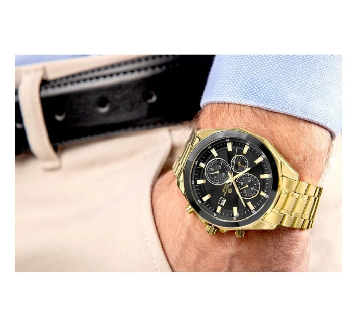 Pánské hodinky Giewont Chronograph Sapphire Gold Black GW7290-B4 Pánské hodinky Giewont Chronograph Sapphire Gold Black GW7290-B4