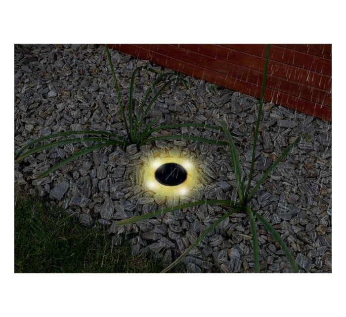 SOLÁRNÍ DISKOVÉ SVĚTLO 28 LED PRO MONTÁŽ NA ZEM NEBO NA STĚNU
