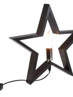 DEKORATIVNÍ HVĚZDA S LED OSVĚTLENÍM 35CM ČERNÁ Dětské