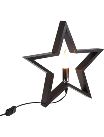 DEKORATIVNÍ HVĚZDA S LED OSVĚTLENÍM 35CM ČERNÁ Dětské