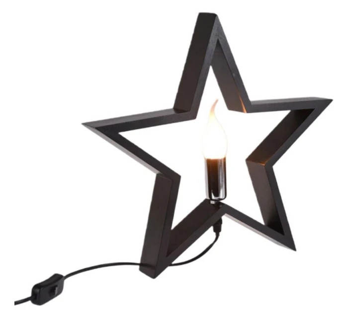 DEKORATIVNÍ HVĚZDA S LED OSVĚTLENÍM 35CM ČERNÁ Dětské