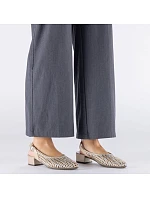 Dámské metalické béžové sandály Rieker 47078-90